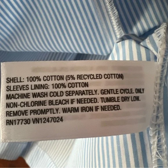 Kate Spade Target White Blue Stripe Puff Sleeve Bows Coastal Preppy Blouse L NWT - Picture 9 of 10